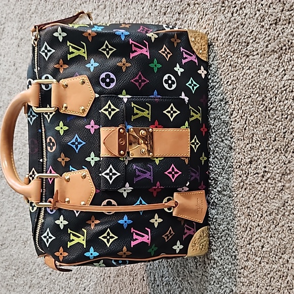 NEW Louis Vuitton Speedy 30 Multicolore Noir 100% authentic - Picture 1 of 9